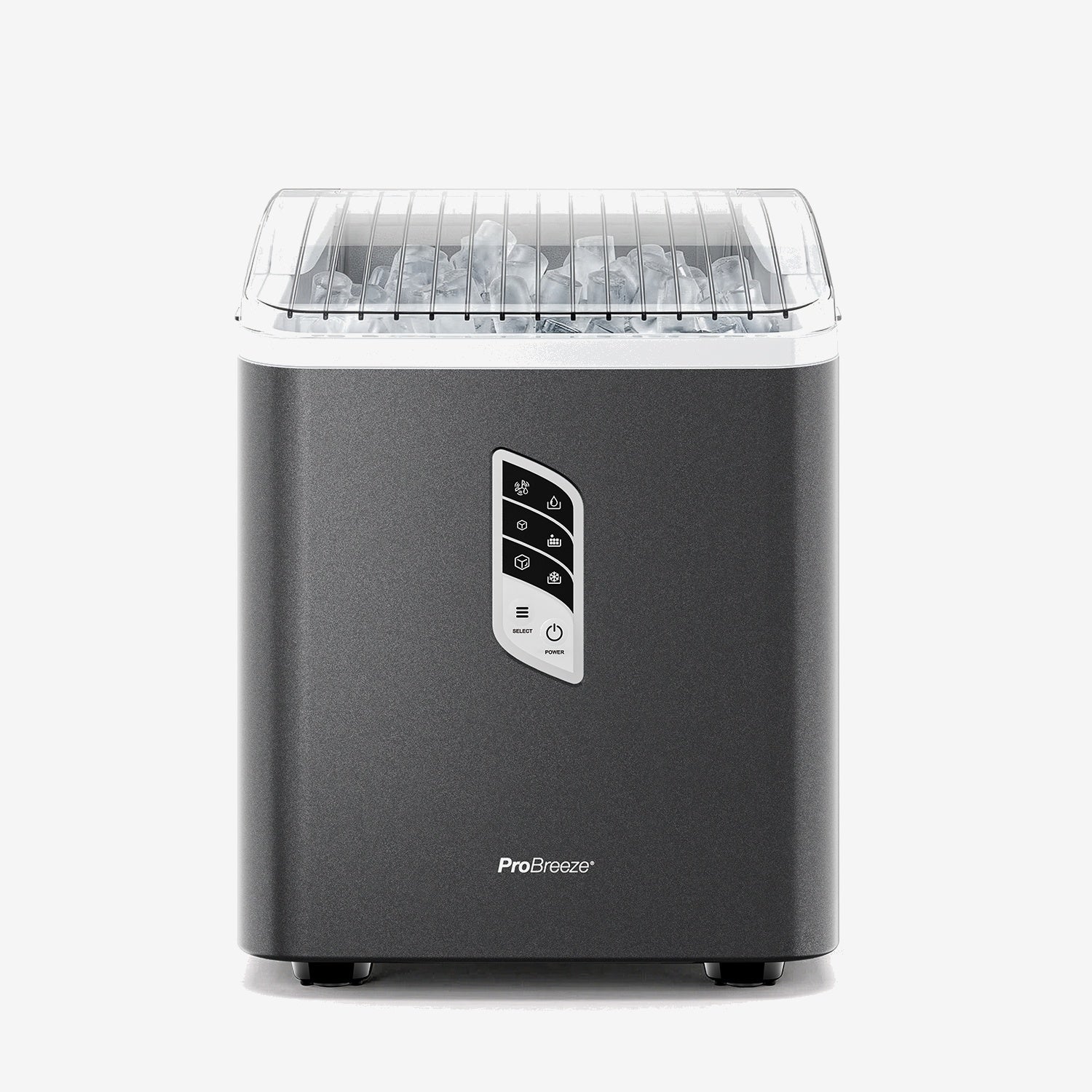 Countertop Ice Cube Maker - 2L Self-Cleaning Machine With 15kg Daily Output - Grey