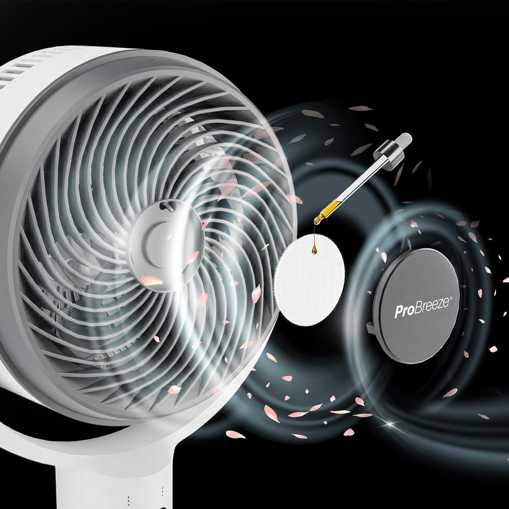 AirFlo™ 43" Smart Hybrid Pedestal Fan - Ultra-Quiet Air Circulator - White/Grey